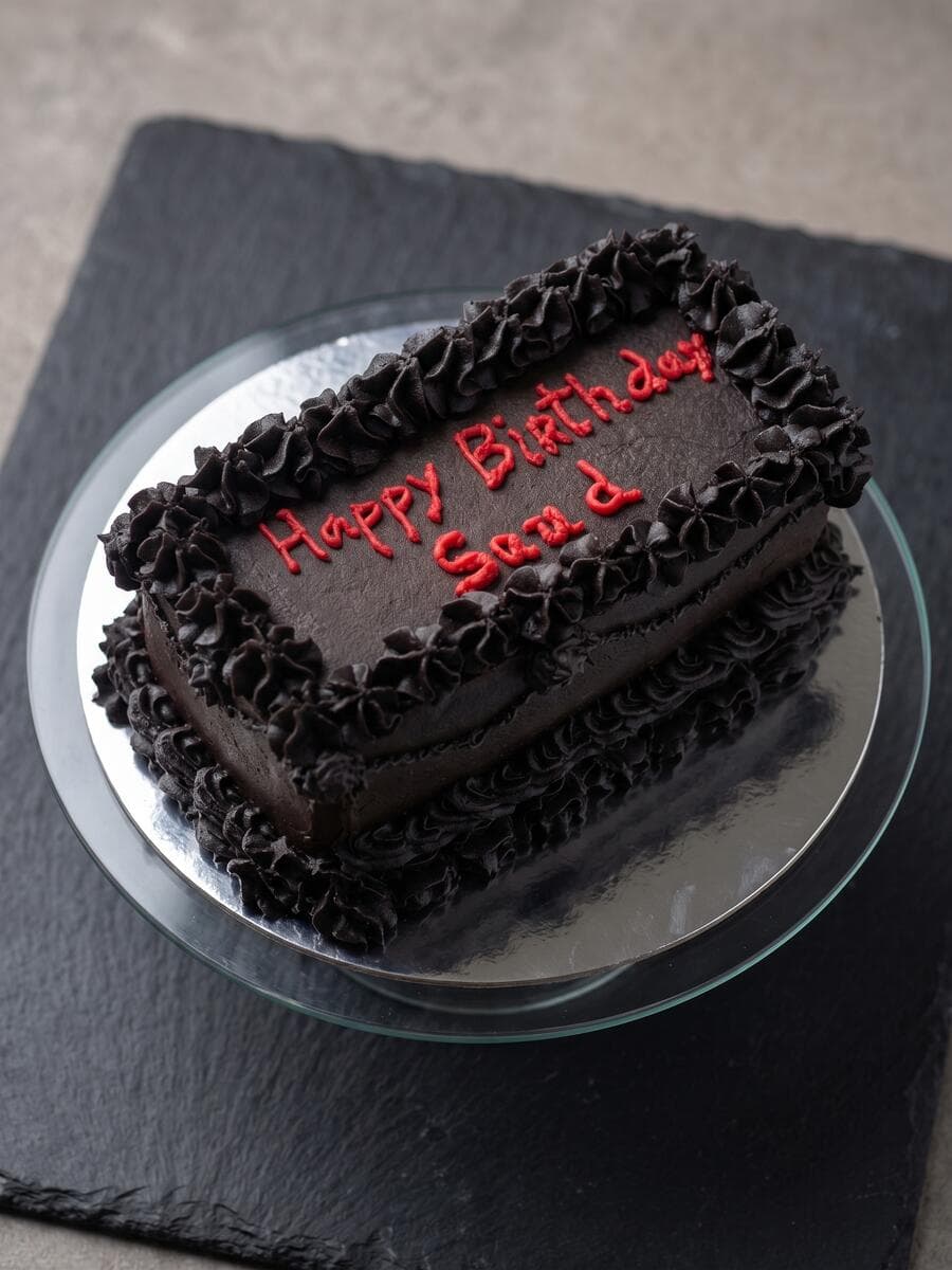 Chocolate heart birthday cake